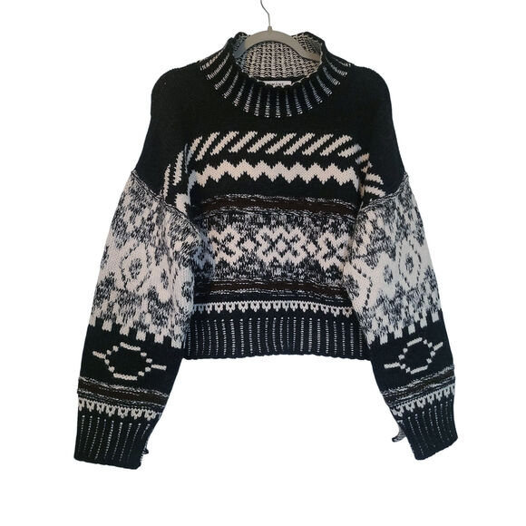 NYMANE NADIA SWEATER BLACK/CREAM KNIT Size Small - Picture 3 of 9